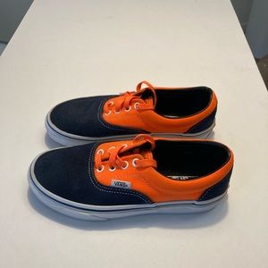 Vans youth size 1. Orange and Navy. Good condition with minimal wear.